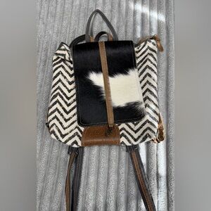 Myra Bag Black and Brown Backpack
